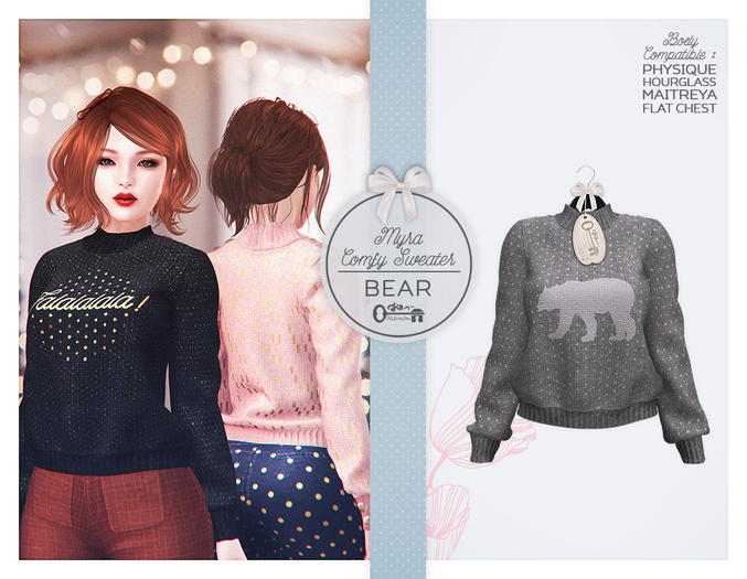 The Secret Store - Myra Comfy Sweater - Maitreya Lara, V-Tech, Belleza Freya, Slink Hourglass - Bear