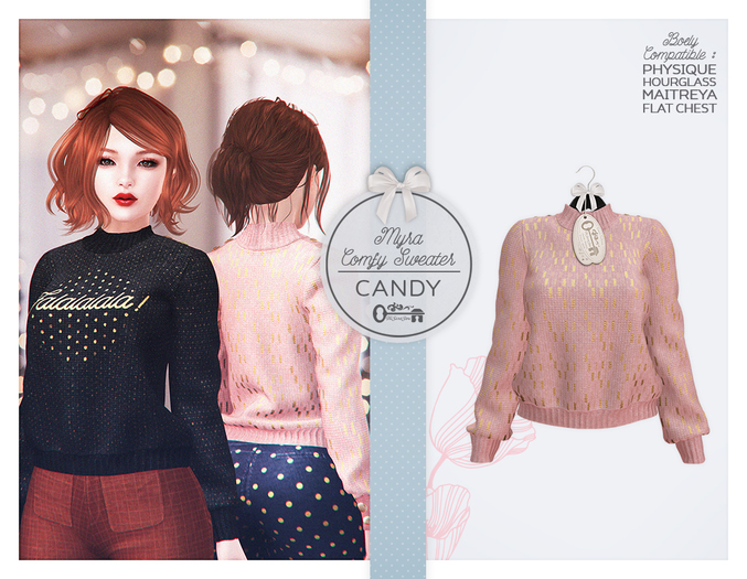 The Secret Store - Myra Comfy Sweater - Maitreya Lara, V-Tech, Belleza Freya, Slink Hourglass - Candy