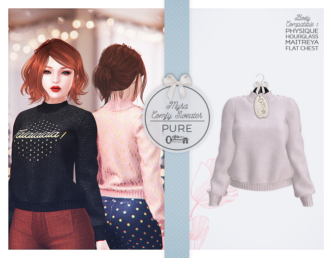 The Secret Store - Myra Comfy Sweater - Maitreya Lara, V-Tech, Belleza Freya, Slink Hourglass - Pure