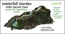 Waterfall Garden With Secret Cave ( for forest pond grotto landscaping tree plant )