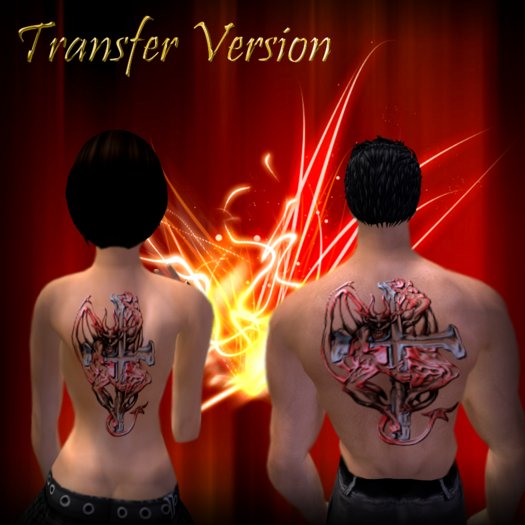 Back Devil Color Tattoo (Transferable Version)