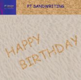 Sandwriting "Happy Birthday"