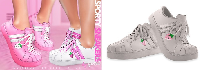 Spoiled - Sporty Sneakers Flat & Tippy Toe White *Updated* for LaraX,Reborn,Legacy,Kupra