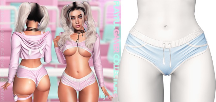 Spoiled - Playful Gamer Shorts Baby Blue