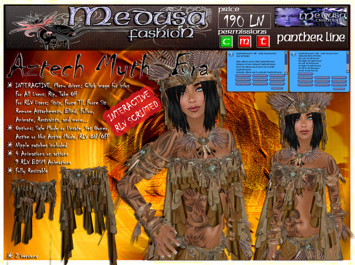 ~ Medusa Fashion ~ Aztech Myth Bra (Boxed)