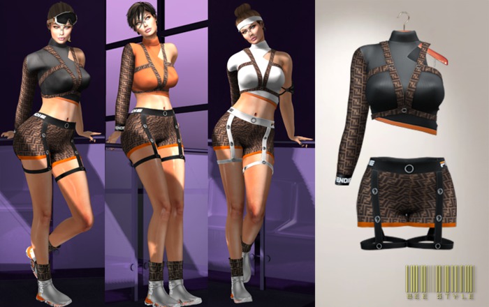 .:Bee:. FENDIE Outfit BLACK *ADD/WEAR*