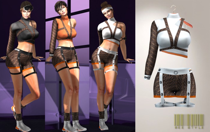 .:Bee:. FENDIE Outfit WHITE *ADD/WEAR*