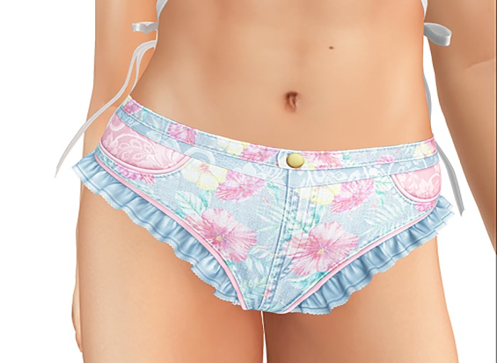 {le fil casse} Mari Ruffle Shorts Maitreya Blue Tropic