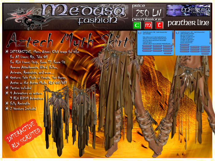 ~ Medusa Fashion ~ Aztech Myth Skirt (Boxed)