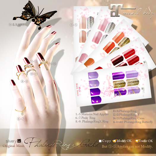 *:..Silvery K..:*PhalangeRing(ButterflySilver)16