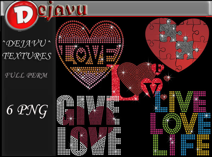 ^Dejavu^ Full Perm Rhinestone LOVE  Png 08