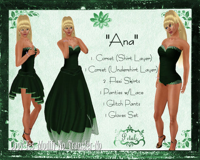 ~Petals~ "Ana" Emerald Green