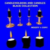 Candle holders and candles - black collection MOD/COPY