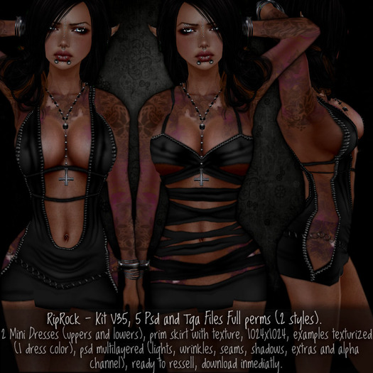 RipRock - Kit V35, 5 Psd and Tga Files Full perms (2 styles) up
