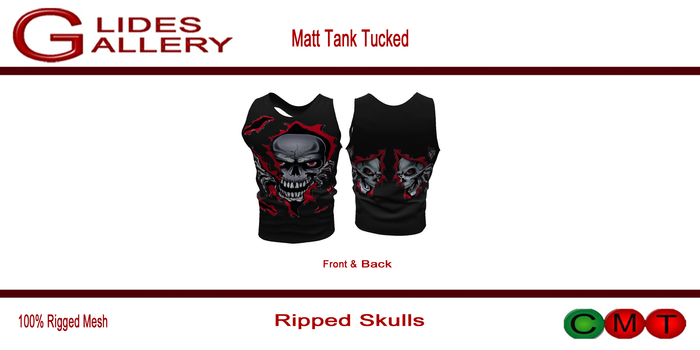 Standard Sizing Matt Tank Tucked Ripped Skulls