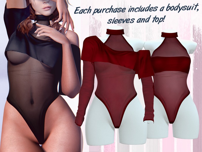 Lunar - Miki Top & Bodysuit - Scarlet Red