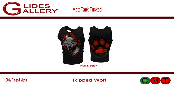 Standard Sizing Matt Tank Tucked Ripped Wolf