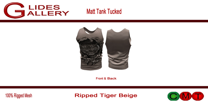 Standard Sizing Matt Tank Tucked Ripped Tiger Beige