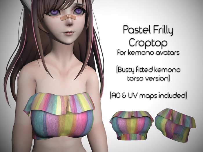 LMF Fitted Kemono Torso Frilly Pastel Croptop