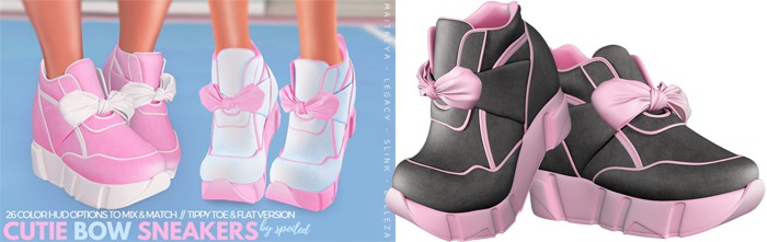 Spoiled - Cutie Bow Sneakers Flat & High Dark Grey