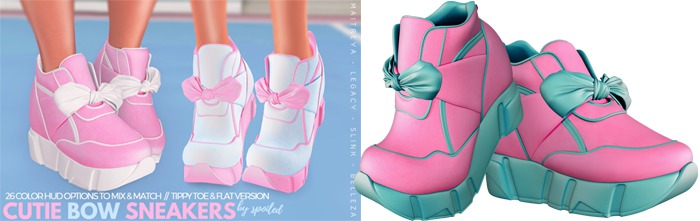 Spoiled - Cutie Bow Sneakers Flat & High Barbie Pink