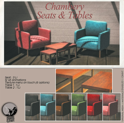 *PC Chambery Seats & Tables 