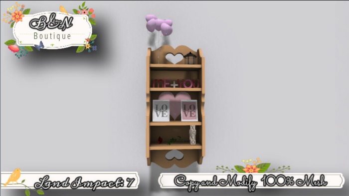 B&N Heart wall shelf_me+you_wood