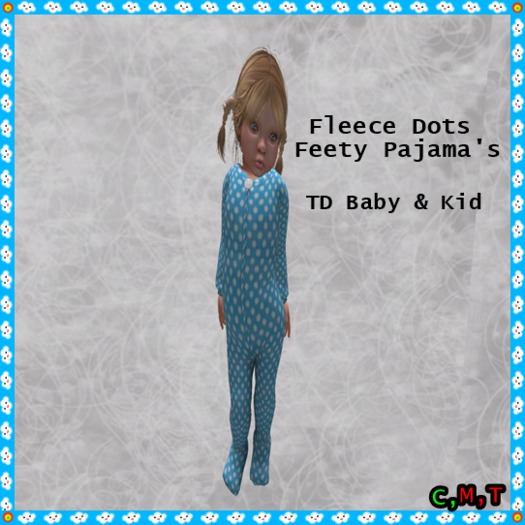 {Kid'z Kraze} TD ~ Fleece Dots Feety Pajamas (B)