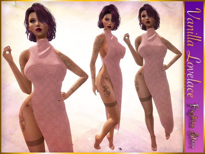 LOVELACE Sleeveless Open Leg Gown ROSE (Maitreya)