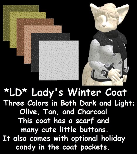 *LD* Ladies Winter Coat (olive,gray,tan)