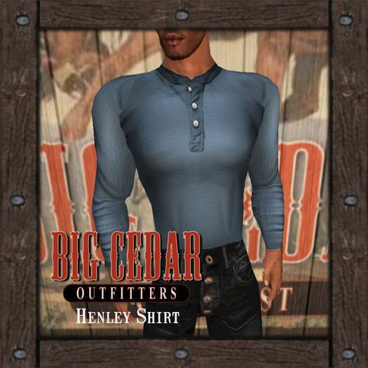 [Timber Creek] Blue Henley Shirt
