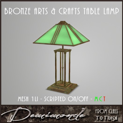 [CYN] Arts & Crafts Table Lamp Bronze