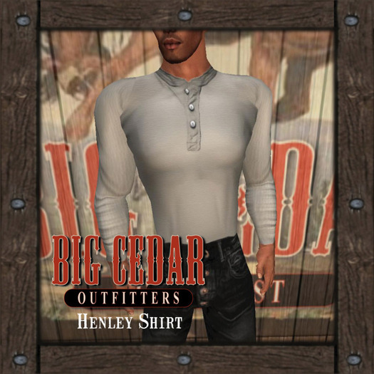 [Timber Creek] Light Gray Henley Shirt