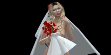 *INT* INTENSITY-Bridal-red  veil/bouquet