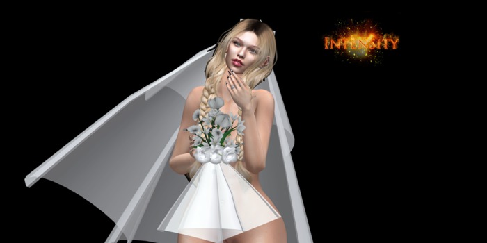 *INT* INTENSITY-Bridal-white  veil/bouquet