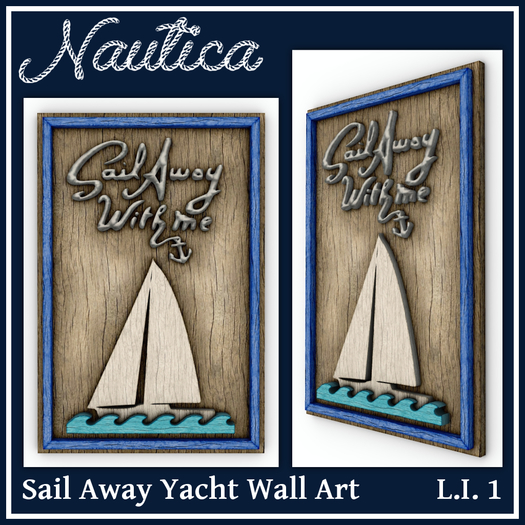 Second Life Marketplace NAUTICA SAIL AWAY YACHT WALL ART, Yacht
