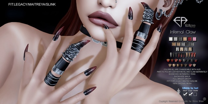 .:E.A.Studio:. Infernal Claw Rings Set