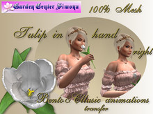 Spring Tulip in right hand, Bento&Classic animations, white 001 TR_6a