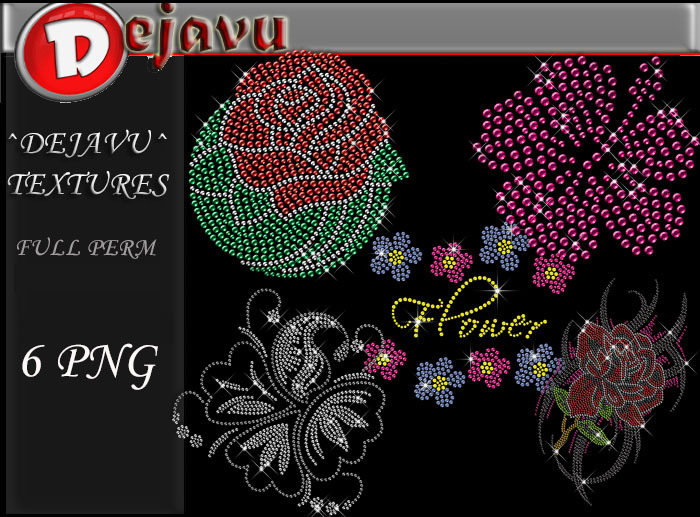 ^Dejavu^ Full Perm Rhinestone Flower Png 03