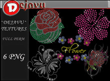 ^Dejavu^ Full Perm Rhinestone Flower Png 03