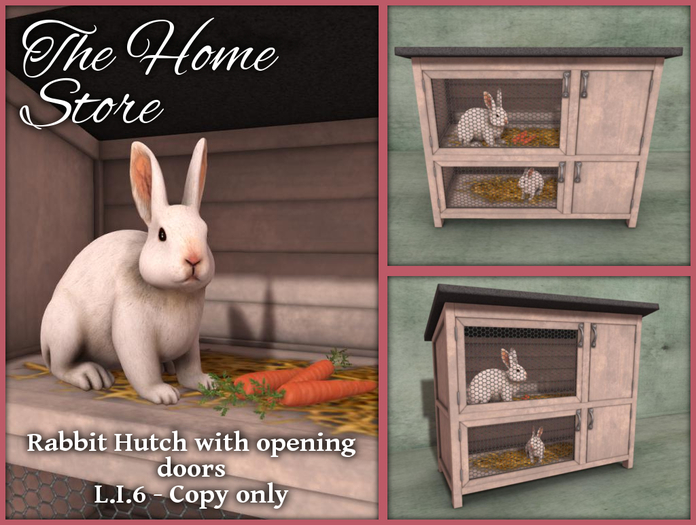 Second Life Marketplace THS RABBIT HUTCH with bunnies & carrots