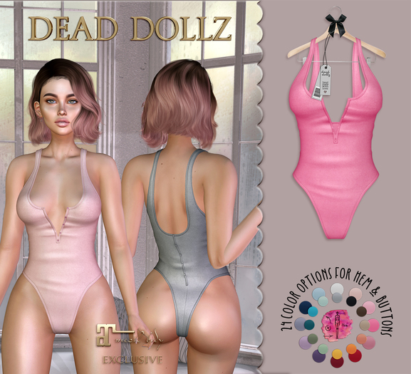Dead Dollz - Cozy Bodysuit - Fuchsia