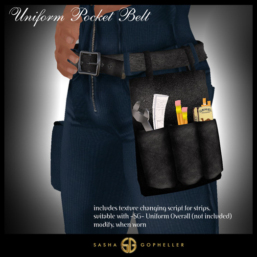 -SG- Uniform Pocket Men's Belt Black