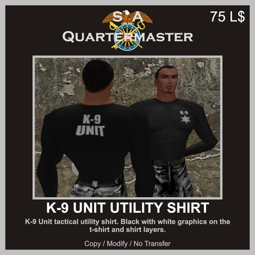 SAQ K-9 UNIT TACTICAL UTILITY SHIRT