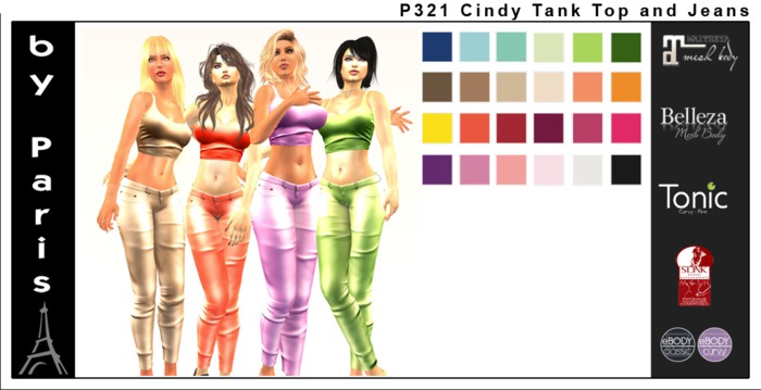 Cindy Tank Top and Jeans - Tonic, Belleza, Maitreya, Slink, eBody DEMO