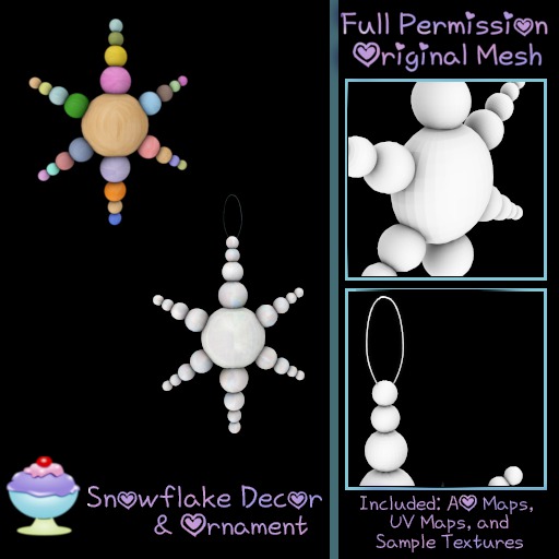 [Sherbert] Full Perm Snowflake Decor & Ornament (ADD)