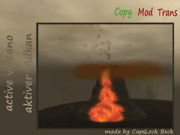 Sculpted volcano with animated Lava and particle gases