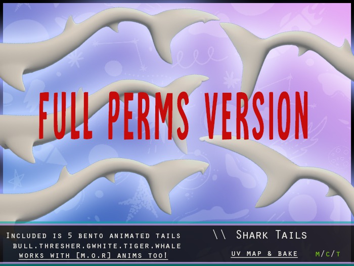 Second Life Marketplace - [P] Shark Tails BENTO FULL PERM - rez to unpack