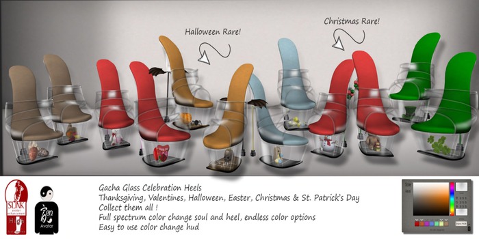 Zen Avatar Gacha Glass Holiday Heels RARE