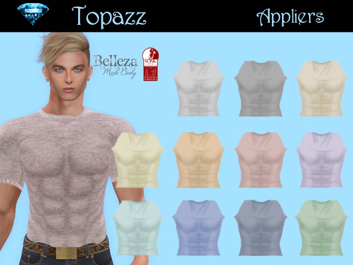 Topazz - Men's light colour Muscle shirt Slink applier
